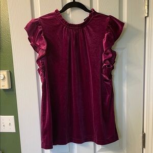 Gap TALL Velvet Ruffle Top
